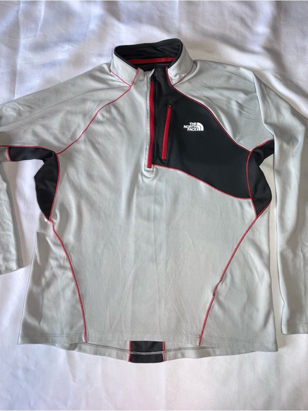 The North Face Men's Light Gray Quarter-Zip Performance Pullover Sz L